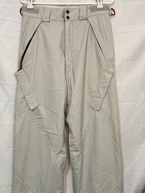 K2 Snow Pants Mens Small Snowboard Ski Pants White Ventilated Lined Cargo Y2K